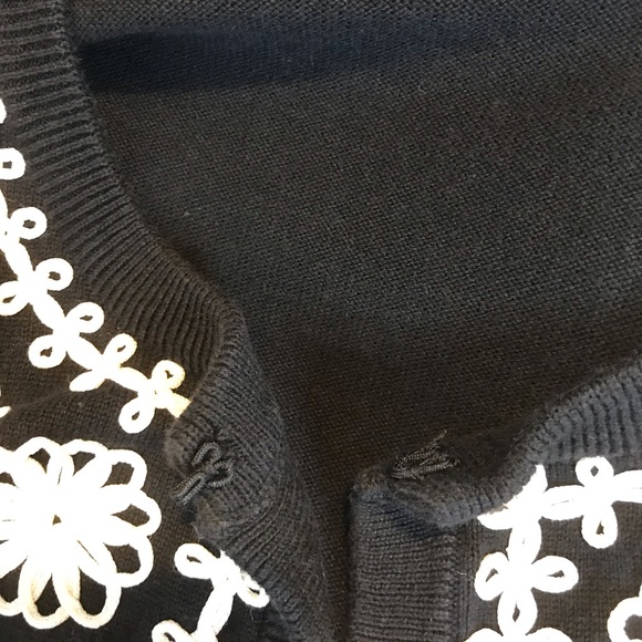 Charter Club XL Black, White Embroidered Sweater - Picture 5 of 9